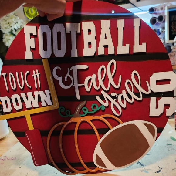 Football & Fall Door Hanger laser cut